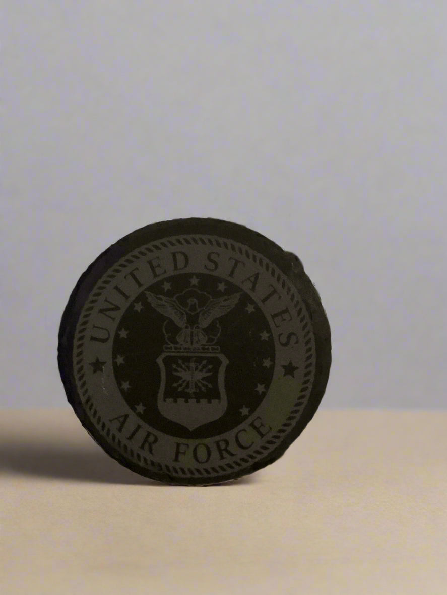 Air Force Round Slate Coaster