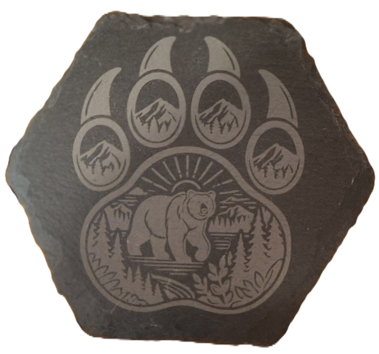 Hexagon Slate Coasters (Multiple Photos)