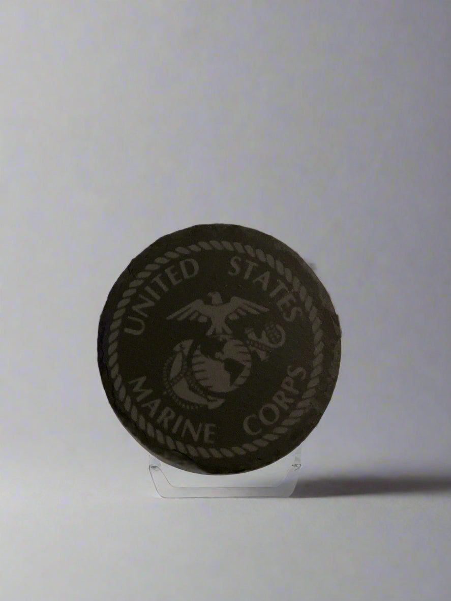 Marine round slate coaster