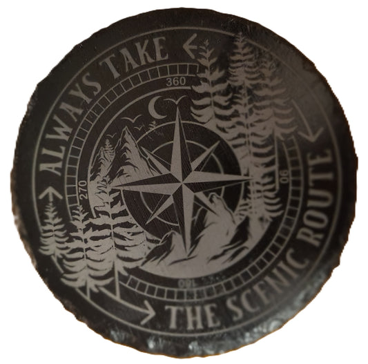Round Slate Coasters (multiple photos)