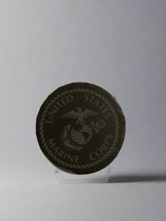 Marine round slate coaster